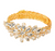 Dazzled Bliss Marquise Floral Stone Evening Bracelet - Rhinestone Gold
