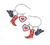 American Flair USA Flag Western Charm Earrings - Red White Blue Silver