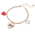 Hidden Heart Secret Box Flower Heart Charm Metal Beaded Bracelet - Gold