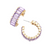 Luminaire Baguette Stone Cluster Hoop Earrings - Lavender