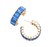 Luminaire Baguette Stone Cluster Hoop Earrings - Blue