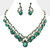 Opulent Essence Teardrop Accented Stone Embellished Necklace - Green