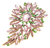 Lustre Petal Glass Stone Cluster Embellished Floral Brooch - Pink/Green