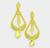 Midnight Gala Oversized Pave Glass Teardrop Chandelier Earrings - Yellow