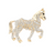 Gallop Grace Rhinestone Paved Horse Brooch - Gold