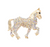 Gallop Grace Rhinestone Paved Horse Brooch - AB Gold