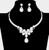 Midnight Bloom Flower Accented Rhinestone Necklace - Rhinestone