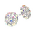 Deco Dream Square Stone Cluster Dome Clip On Earrings - AB Silver