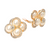 Blooming Pearl Cluster Flower Clip On Earrings - Cream/Gold