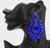 Graceful Sophistication Marquise Stone Cluster Dangle Evening Earrings - Sapphire
