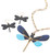 Magic Flight Glittered Resin Dragonfly Necklace - Blue