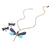 Magic Flight Glittered Resin Dragonfly Necklace - Blue