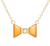 Twinkle Tie Stone Bow Necklace - Peach