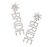Wedding Bliss Bride Rhinestone Message Earrings - Silver