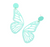 Sparkle Wing Glitter Cutout Butterfly Earrings - Mint