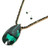 Bling Majesty Oversize Teardrop Glass Stone Bling Studded Chain Necklace - Emerald