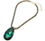 Bling Majesty Oversize Teardrop Glass Stone Bling Studded Chain Necklace - Emerald