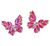 Shimmerfly Round Marquise Stone Cluster Butterfly Earrings - AB Fuchsia