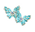 Shimmerfly Round Marquise Stone Cluster Butterfly Earrings - Aqua