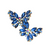 Shimmerfly Round Marquise Stone Cluster Butterfly Earrings - Sapphire