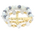 Blessed Balance 3 PCS Hammered Metal Cross Layered Bracelet - White/Gold