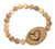 Lustrous Heart Pointed Semi Precious Stone Stretch Bracelet - Brown