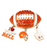 Touchdown Bling Studded Football Brooch - Orange/White