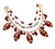 Game Day Glam Football Charm Embellished Beaded Layered Necklace - Burgundy