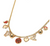 Court Queen Heart Smile Number One Basketball Charm Necklace - Orange