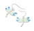 Velora Flight Ombre Dragonfly Earrings - Blue