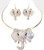 Lucky Harmony Rhinestone Pave Elephant Choker Necklace - AB Gold