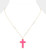 Heavenly Druzy Cross Pendant Necklace - Pink