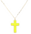 Heavenly Druzy Cross Pendant Necklace - Neon Yellow