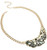 Wild Glam Animal Printed Fur Sparkly Stone Bib Necklace - AB/Gold