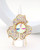 Petal Sparkle Round Stone Rhinestone Paved Flower Stretch Ring - AB/Gold