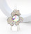 Petal Sparkle Round Stone Rhinestone Paved Flower Stretch Ring - AB/SIlver