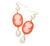 Victorian Grace Pearl Cameo Earrings - Coral