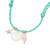 Under The Sea Starfish Seashell Fish Charm Cord Necklace - Mint