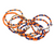 Cheer On 10 PCS Go Gameday Message Beaded Multi Layer Stretch Bracelets - Navy/Orange