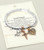 Faithful Words Lords Prayer Message Religious Dove Cross Angel Wing Charms Stretch Bracelet - Three Tone