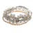Garden Glow 5 PCS Floral Pearl Faceted Beaded Stretch Multi Layer Bracelet - Gray