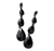 Moonlit Link Teardrop Stone Earrings - Jet Black