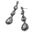 Moonlit Link Teardrop Stone Earrings - Black