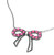 Romance Era Vintage Bow Pendant Necklace - Pink