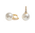 Pearl Prism 14K Gold Dipped Stone Paved Tip Huggie Hoop Earrings - Gold