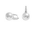 Pearl Prism 14K Silver Dipped Stone Paved Tip Huggie Hoop Earrings - Silver