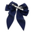 The Olivia Oversized Pearl Dangle Bow Barrette - Navy