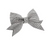 The Charlotte Sparkly Bling Stone Bow Hair Barrette - Silver