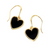 Heartfelt Glow Gold Dipped Heart Drop Earrings - Black