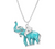 Elephant Spirit 3D Pendant Necklace - Blue